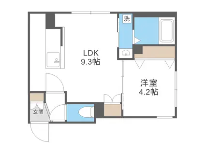 PRIME COURT麻生中央(1LDK/2階)の間取り写真