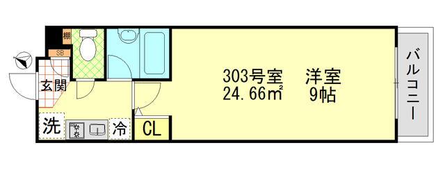 アルテ南長崎(1K/3階)の間取り写真