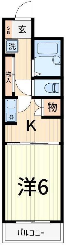 ロイヤルクレセント(1K/4階)の間取り写真
