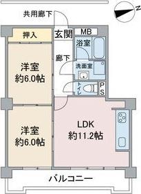 新日半田住吉ビル(2LDK/3階)の間取り写真