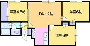メイユール36A棟(3LDK/2階)の間取り写真