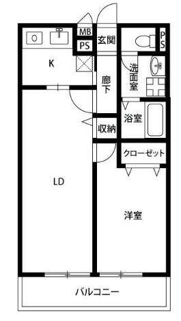 アムールEM(1LDK/1階)の間取り写真