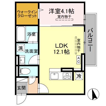 D-TOJO(1LDK/2階)の間取り写真