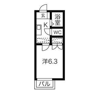 パルテネール中野(1K/1階)の間取り写真