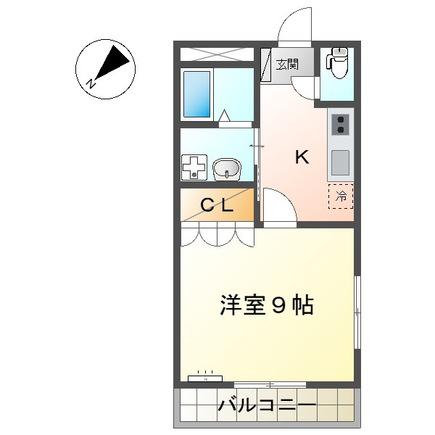 ブループラージュ(1K/2階)の間取り写真