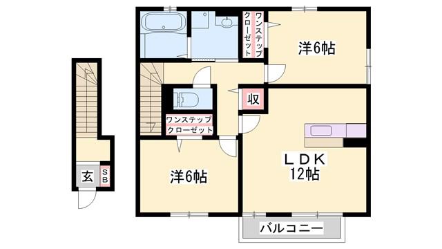 グリーンハイツ兼田(2LDK/2階)の間取り写真