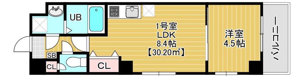ソレイユ北砂(1LDK/2階)の間取り写真