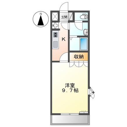 グリーンパークD(1K/1階)の間取り写真