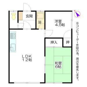 2号コーポ菅原(2LDK/2階)の間取り写真