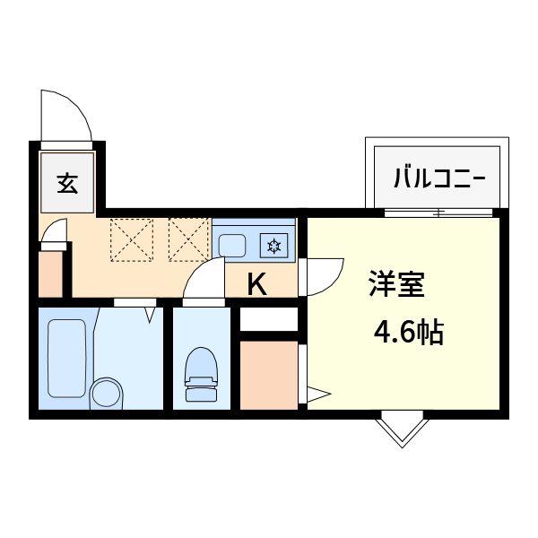 MELDIA北与野 V(1K/1階)の間取り写真