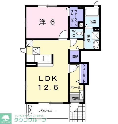 アーバンコートD(1LDK/1階)の間取り写真