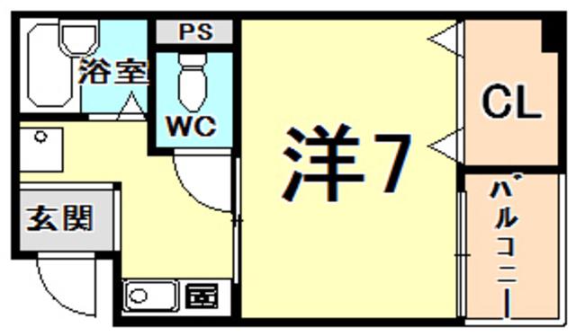 サンクレールII(1K/4階)の間取り写真