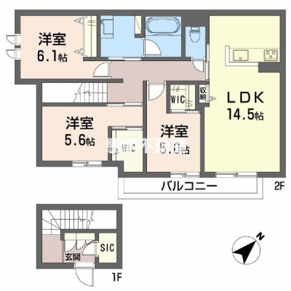 ルミエール曙町(3LDK/1階)の間取り写真