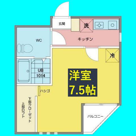 ノヴェル今池(1K/2階)の間取り写真
