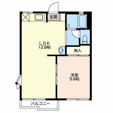 フレグランス・スズカ(1LDK/2階)の間取り写真