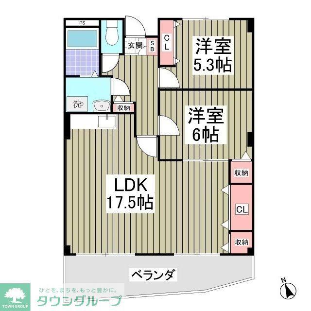 ラ・ディファンスミキ(2DK/3階)の間取り写真