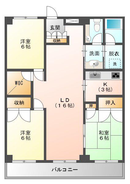 ナガラアンクレー(3LDK/5階)の間取り写真
