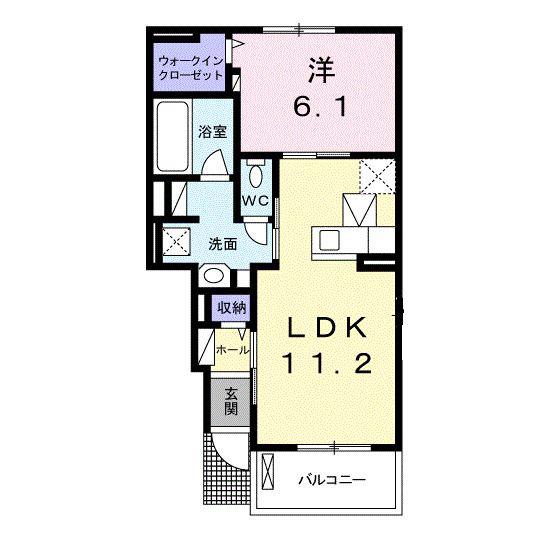 リエート(1LDK/1階)の間取り写真