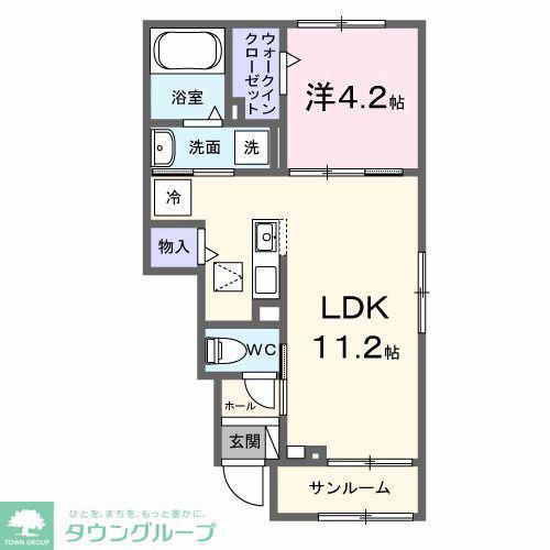 メゾン・シュシュI(1LDK/1階)の間取り写真