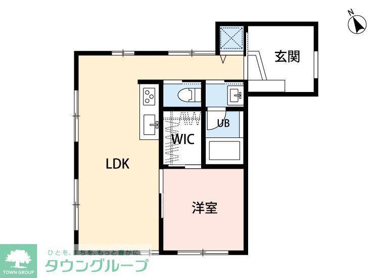 日野市大字日野工事計画(1LDK/1階)の間取り写真