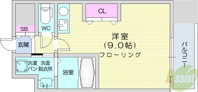 UNIS COURT仙台東口(1K/10階)の間取り写真