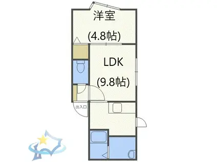 エミネンス宮の沢(1LDK/2階)の間取り写真