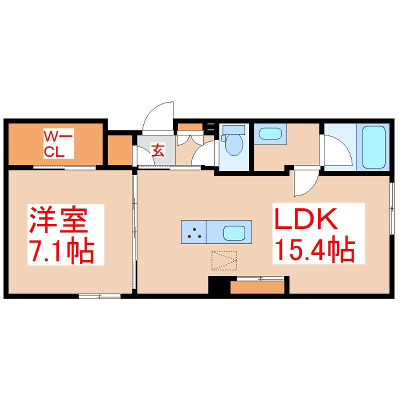 シャーメゾンプレミア椿(1LDK/2階)の間取り写真