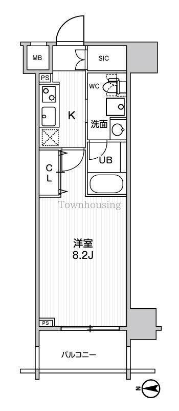 ステージグランデ錦糸町II(1K/6階)の間取り写真