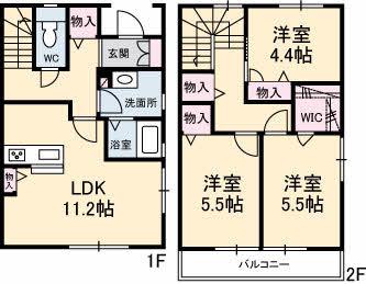 アバンティ清水 A棟(3LDK/1階)の間取り写真