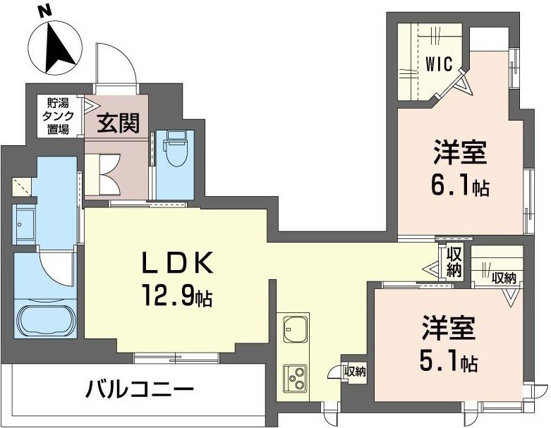 セーフティーコート・グランメールIII(2LDK/2階)の間取り写真