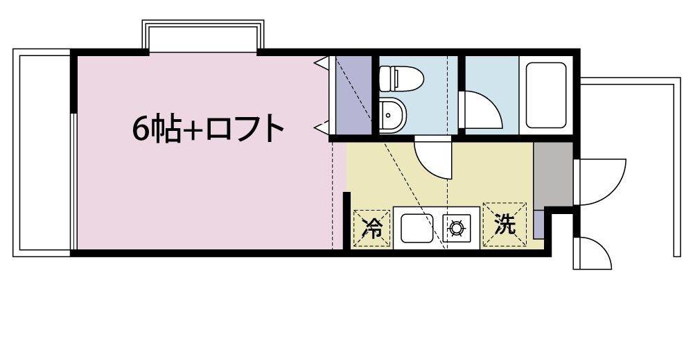 ベルエア井草(1K/1階)の間取り写真