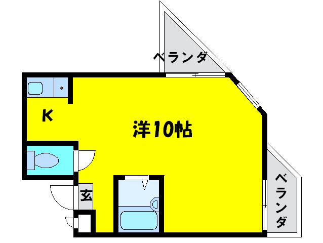 サニープレイス(ワンルーム/3階)の間取り写真