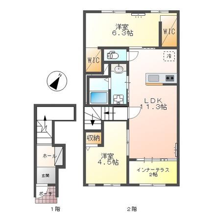 ALWAYSII(2LDK/2階)の間取り写真