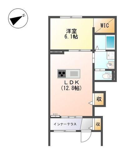 メゾン ベイリーフ(1LDK/1階)の間取り写真