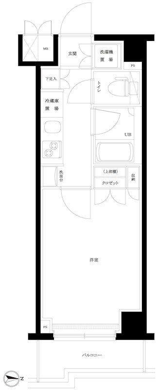 ルーブル羽田萩中(1K/5階)の間取り写真
