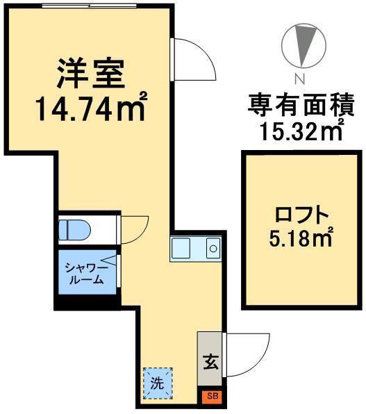 SPILYTUS北千住(ワンルーム/2階)の間取り写真