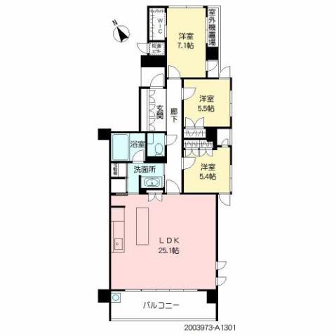 グランドオーク高宮レジデンス(3LDK/3階)の間取り写真