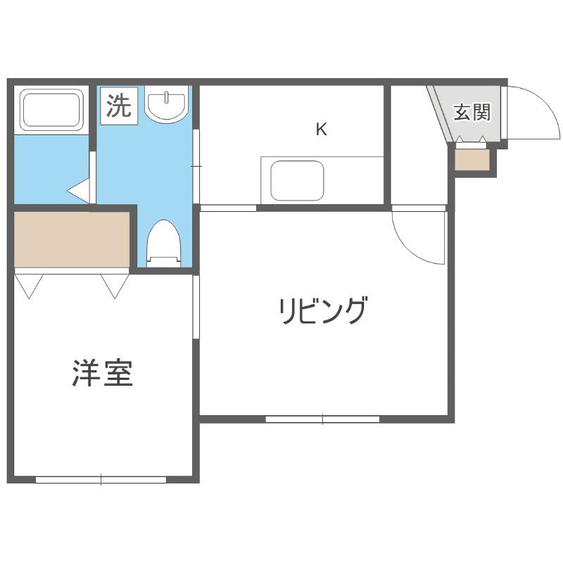 ティラ学園前(1LDK/2階)の間取り写真