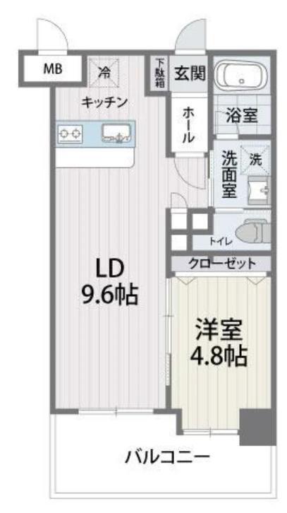 S-FORT筑紫通(1LDK/6階)の間取り写真