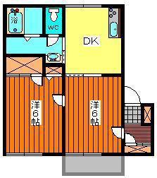 R FUKUMICHO1(2DK/1階)の間取り写真