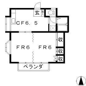 サンライズ桐(2DK/1階)の間取り写真