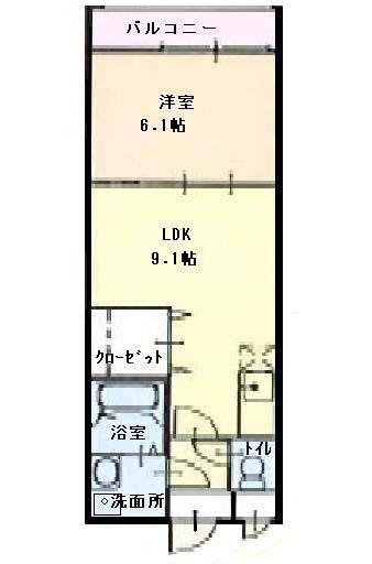フジパレス駒林(1LDK/2階)の間取り写真