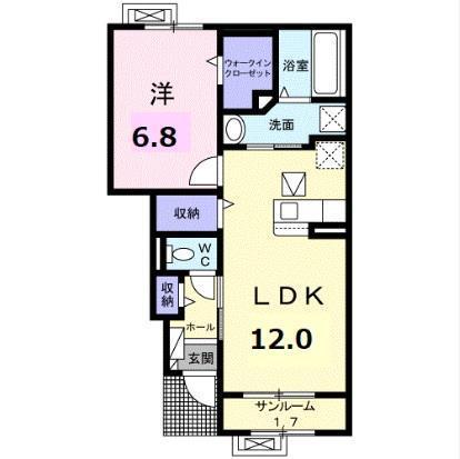 ユートピア・ホーム(1LDK/1階)の間取り写真