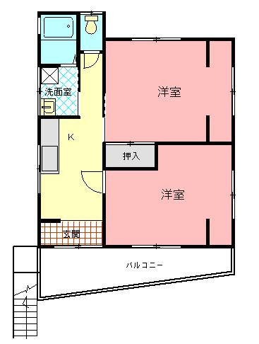 梅島アパート(2K/2階)の間取り写真