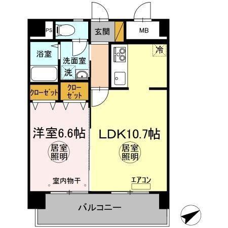 エミネンス大町(1LDK/4階)の間取り写真