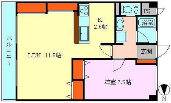 プロキオンI(1LDK/6階)の間取り写真