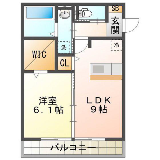 タウンコートIII(1LDK/2階)の間取り写真