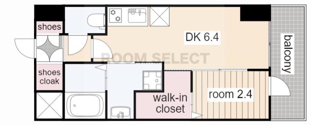 エステムコート名古屋葵(1DK/13階)の間取り写真