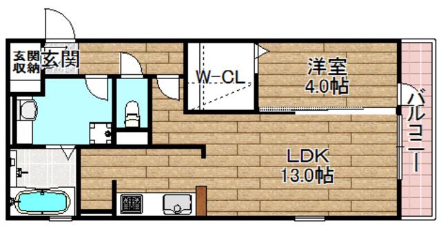 エトワールハウス(1LDK/1階)の間取り写真