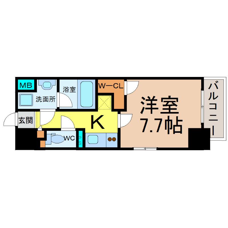 フェアリー(1K/9階)の間取り写真